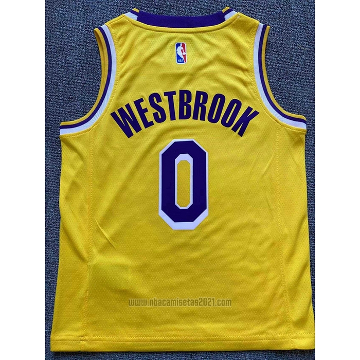 Camiseta Nino Los Angeles Lakers Russell Westbrook #0 Icon 2022-23 Amarillo